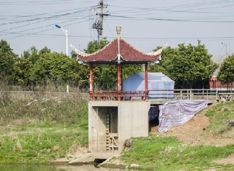 農(nóng)忙時節(jié)大量秸稈堵塞閘門(圖1) [1SE`NGV6ISE(G{7(3IQ~J7.png