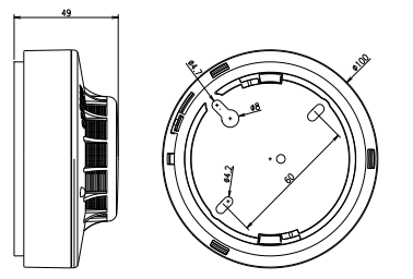 威海松江JTY-GD-9001型獨立式光電感煙火災探測報警器接線安裝技術